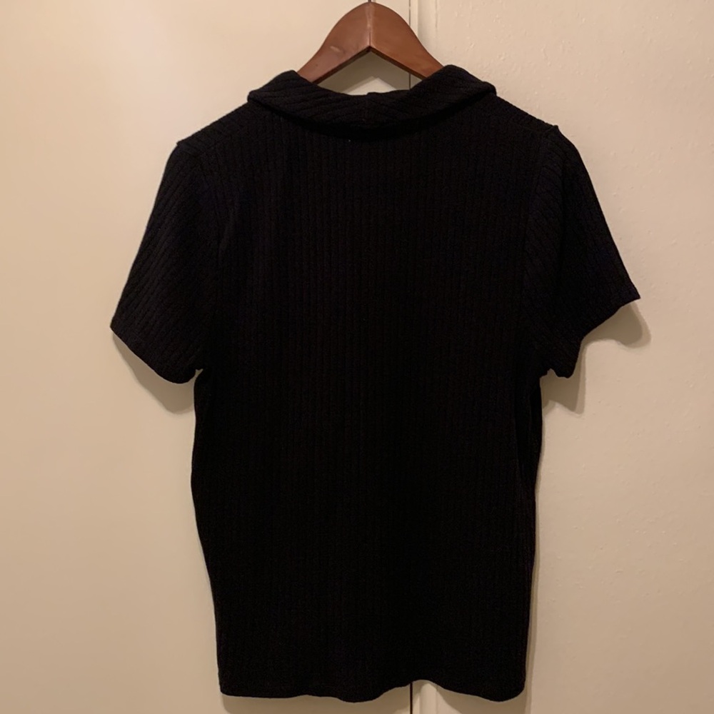 Madewell Ribbed Polo Button-Front Tee - Picture 6 of 7